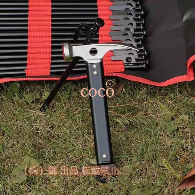 アルミ タープ テント キャンプ用品 ペグハンマー ショート 登山 テント ソロ 設営 小型 アウトドア ペグ抜き 軽量 スチール 張り