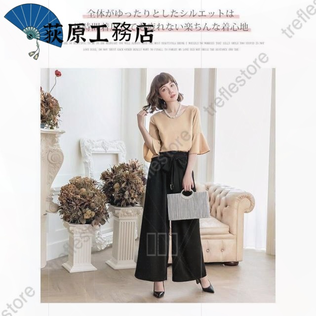 再入荷リクエスト殺到 売上急増中 体型カバー レディース 買い逃し注意 卒園式 収納便利 ワイド パンツドレス 半袖 セットアップ 袖あり パンツスタイル 卒業式 大きいサイズ 結婚式 パーティードレス 今だけ 送料無料