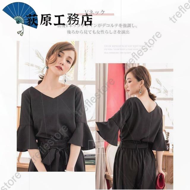 再入荷リクエスト殺到 売上急増中 体型カバー レディース 買い逃し注意 卒園式 収納便利 ワイド パンツドレス 半袖 セットアップ 袖あり パンツスタイル 卒業式 大きいサイズ 結婚式 パーティードレス 今だけ 送料無料