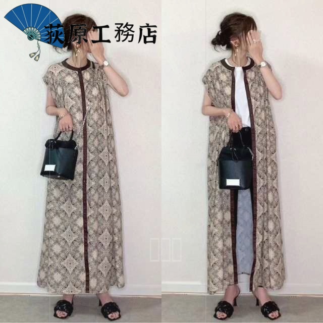 便利グッズ特集 人気急上昇 レディース 機能性抜群 エキゾチック 楽ちん こなれ感 アジアン 柄物 フレンチスリーブ ワンピース シャツワンピース Aライン エスニック SNS話題 ロング丈 早い者勝ち 送料無料