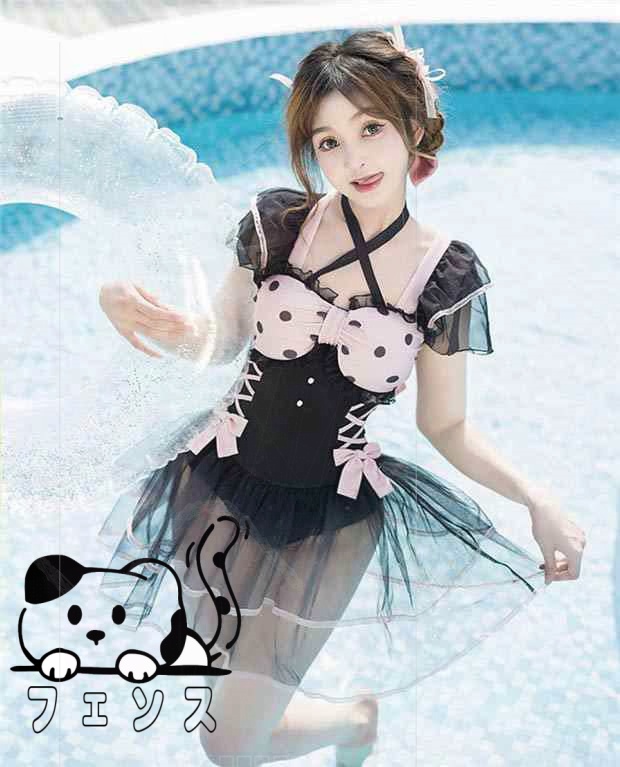 秋の新作特集 店長太鼓判 水着 レディース 温泉 人気急上昇 水玉 ビ 着?せ 透明感あり フリル プール 撮影 肩出し オフショルダー ロリータ風 在庫わずか リボン ランキング常連 かわいい ワンピース水着 数量限定入荷