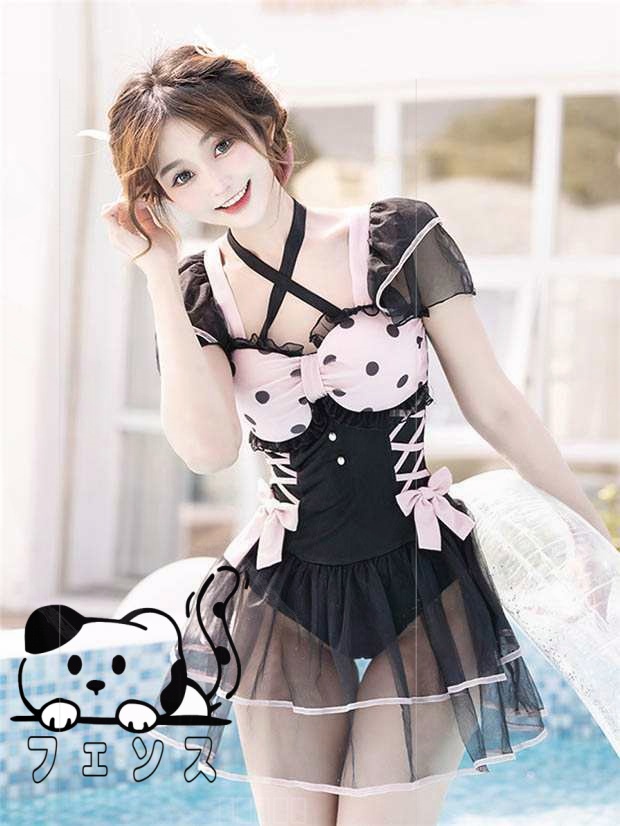 秋の新作特集 店長太鼓判 水着 レディース 温泉 人気急上昇 水玉 ビ 着?せ 透明感あり フリル プール 撮影 肩出し オフショルダー ロリータ風 在庫わずか リボン ランキング常連 かわいい ワンピース水着 数量限定入荷