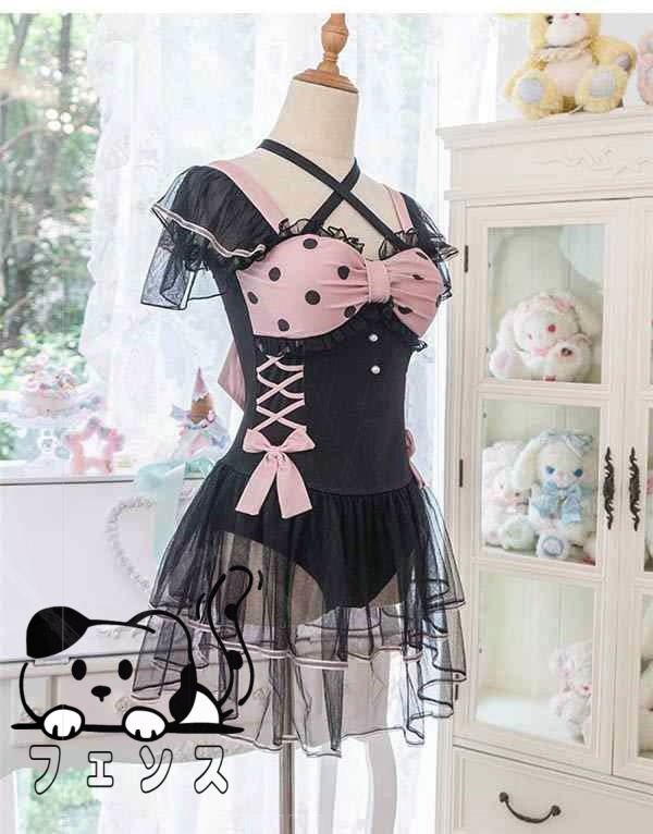 秋の新作特集 店長太鼓判 水着 レディース 温泉 人気急上昇 水玉 ビ 着?せ 透明感あり フリル プール 撮影 肩出し オフショルダー ロリータ風 在庫わずか リボン ランキング常連 かわいい ワンピース水着 数量限定入荷