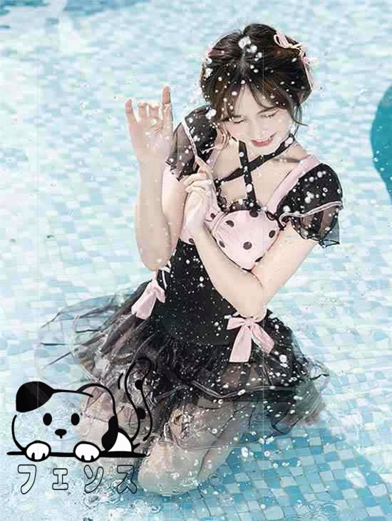 秋の新作特集 店長太鼓判 水着 レディース 温泉 人気急上昇 水玉 ビ 着?せ 透明感あり フリル プール 撮影 肩出し オフショルダー ロリータ風 在庫わずか リボン ランキング常連 かわいい ワンピース水着 数量限定入荷