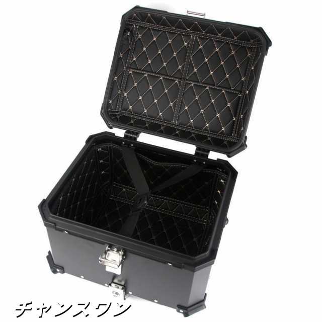 リアボックス バイク 大容量45L 55L大型 アルミ 背もたれ バイクボックス シルバー ブラック バイク用