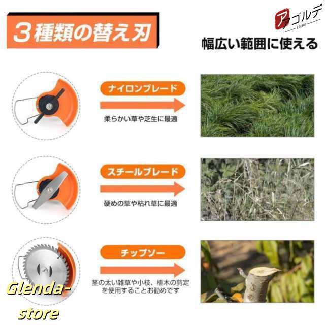 草刈り機 充電式 草刈機 21V 電動草刈機 コードレス マキタ バッテリー互換 家庭用 女性 軽量 安全 雑草 植木 電動刈払機 草刈り機 伸縮式 4種類替刃の通販は