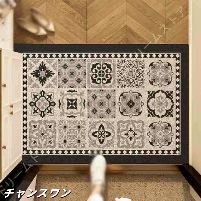 玄関マット 室内 おしゃれ 北欧 屋内 吸水マット 洗える ドアマット 裏面/滑り止め加工 泥 砂落とし お手入れ簡単 水洗い 耐磨耗性 雨 雪の通販は
