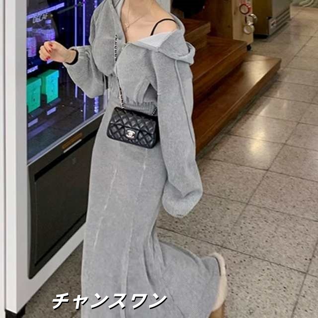 セットアップ レディース スウェットスカートセットアップ パーカー ロングスカート ツーピース 2点セット 上下セット ショート丈 長袖の通販は