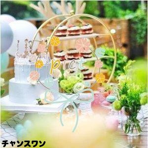 ケーキスタンド アフタヌーンティー サークル ゴージャス 高見え パーティ用 結婚式 誕生日 3段 ゴールドの通販は