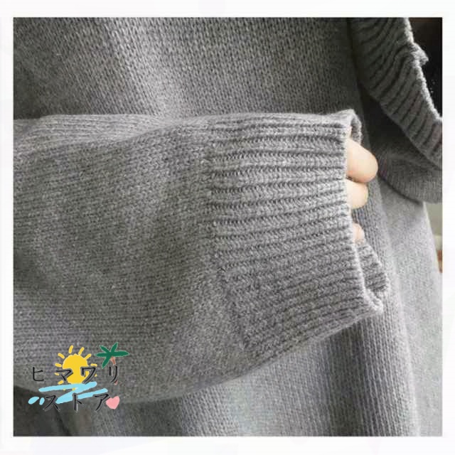 即納対応 丸首 長袖 レディース ゆったり セーター マキシワンピース 19秋冬 ニットワンピースヒマワリストア ワンピース きれいめ 春夏注目 送料無料 ひざ下丈