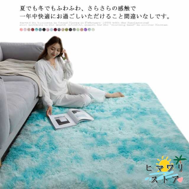 【ヒマワリストア】カーペット セール 全20色 ラグ オールシーズン 80*160 60*200 北欧 ラグマット 長い毛足 洗える 防音 滑り止め付 マット ラグカーペット 春夏秋冬 低反発 絨毯 リビング グレー ベージュ 虹色 おしゃれ 小さめ 寝室 子供部屋 お得 安い