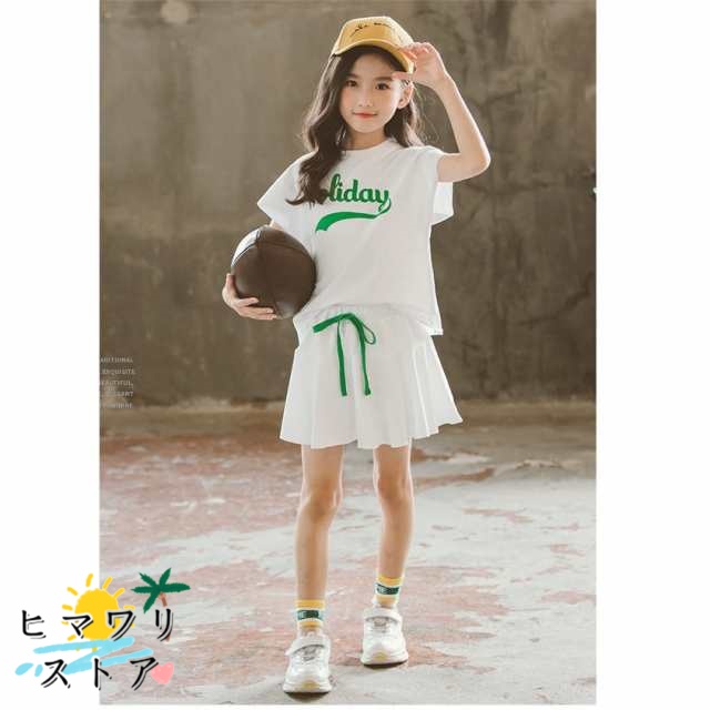 SNS注目 150 90 夏 【ヒマワリストア】子供服 140 セットアップ 韓国子供服 120 130 2点セット 可愛い おしゃれ ヒップホップ 半袖 女の子 キッズ 子供ジャージ パンツ 新品 通学着 小学生 洗練風 送料無料