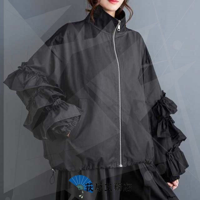 ティアードフリルパフスリーブ ブルゾン レディース きれいめ 春