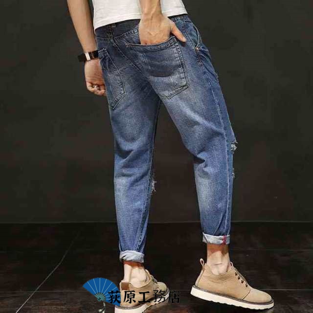 ピーアールピーエス PRPS ボトムス ジーンズ サイズ30 ブルー×黒 メンズ ペイント加工/ダメージ加工 中古・古着通販PRPS NOIR (ピーアールピーエス) ダメージ加工デニム