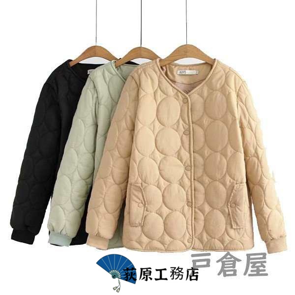 選ばれる理由 再入荷リクエスト殺到 売上急増中 数量限定中 シンプル レディース 防寒 ノーカラー 秋冬 着?せ キルティングブルゾン Vネック キルティング ボタン 新登場 大きいサイズ ショートコート カジュアル 送料無料 あったか 冬の新生活応援