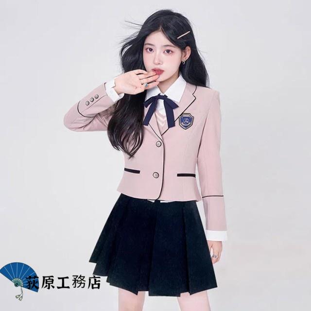 売上急増中 女子高校生 学生服 高校生 軽量仕様 買い逃し注意 機能性抜群 女の子 業式 スカートスーツ スーツ ブレザー フォーマル 長袖 6点セット バッジ スクール制服 韓国 上下セット セットアップ 制服 今だけ リボン シャツ セット