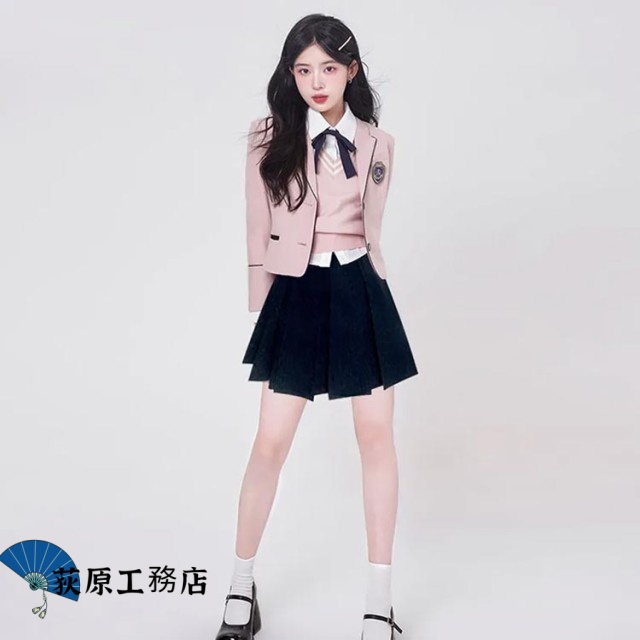 売上急増中 女子高校生 学生服 高校生 軽量仕様 買い逃し注意 機能性抜群 女の子 業式 スカートスーツ スーツ ブレザー フォーマル 長袖 6点セット バッジ スクール制服 韓国 上下セット セットアップ 制服 今だけ リボン シャツ セット