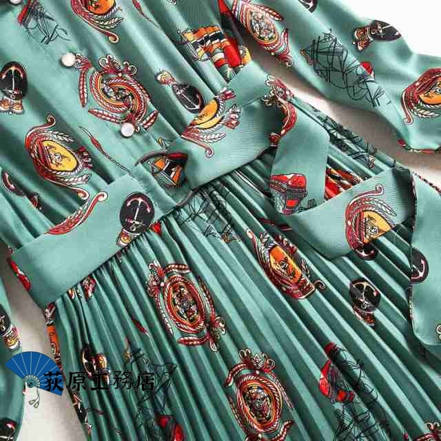 選ばれる理由 再入荷リクエスト殺到 売上急増中 レディース オフィス 通勤 収納便利 20代 OL 30代 40代 ワンピース 今だけ プリーツ シャツワンピース 柄 安い可愛い 襟付き 特価セール中