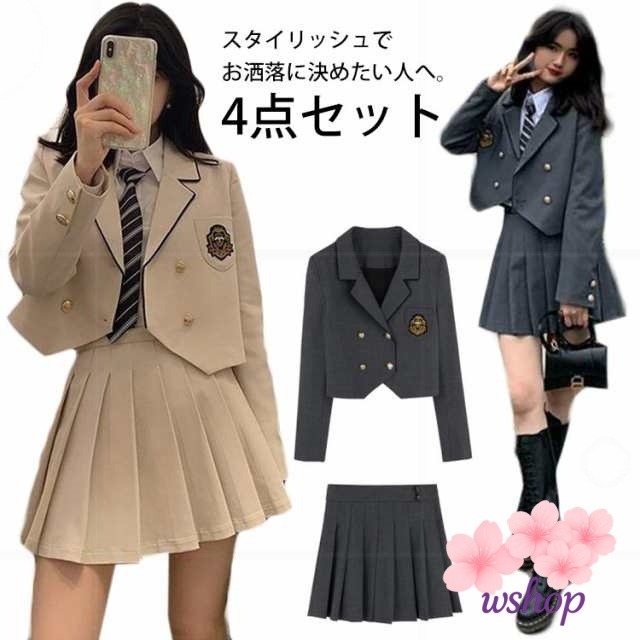 wshop】韓国卒業式 プレザー 女の子 卒服 ネクタイ 入学式 女の子 子供