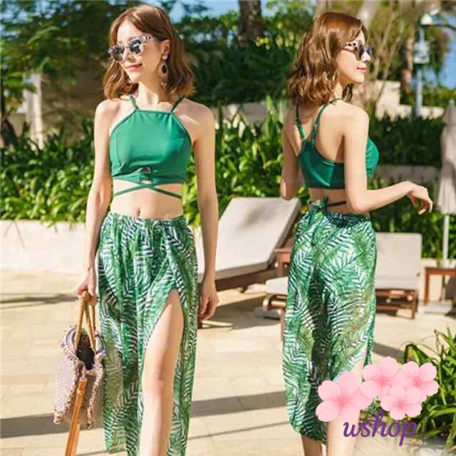 家中時間充実化 品質安心 即納OK セパレート 今だけ L 3点セット ビキニ 【wshop】体型カバー ランキング常連 水着 40代 体型カバー水着 ハイネック ママ LL M 30代 レディース ロングスカート 無地 パレオ 50代 数量限定入荷