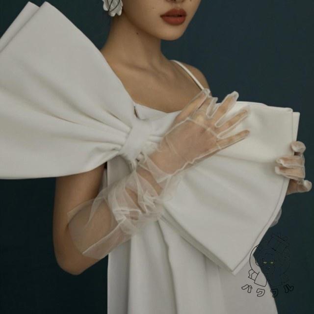 生活快適特集 店長太鼓判 フィッシュテール パフスリーブ 背中リボン取り外し可能 【パワフル】ウェディングドレス ウエディング 今だけ Vネック 新登場 マーメイドライン パーティードレス 背空き ランキング常連 トレーン付きドレス ウェディング お買い得プライス