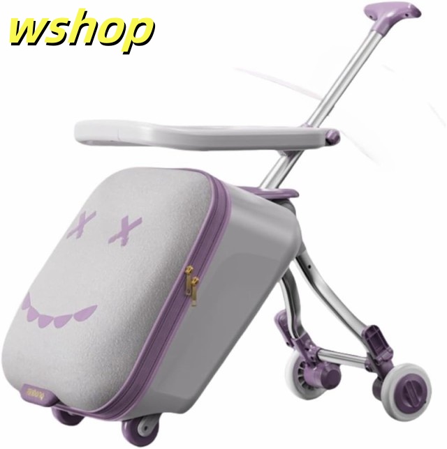 子供が乗れるスーツケース 座れるキャリーケース (Mサイズ, ベビーピンク) 子供が乗れるスーツケース 座れるキャリーケース (Mサイズ