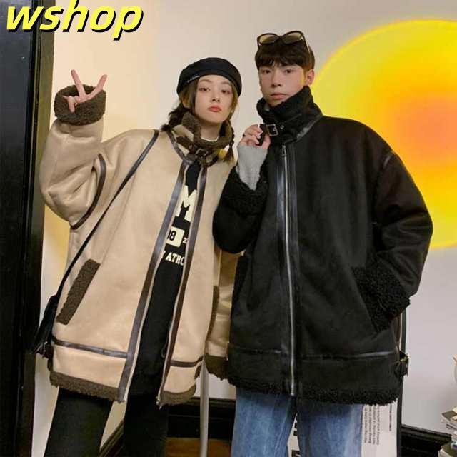 me+em select フェイクレザーベルテッドボアムートンジャケット 2color 】フェイクレザーベルテッドボアムートンジャケット ／ fake