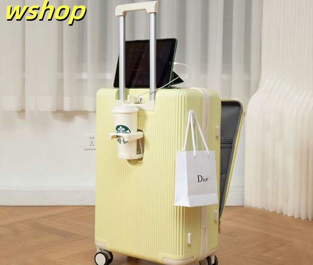 軽量仕様 レビュー高評価 旅行 修学旅行 20インチ カップホルダー キャリーケース ダイヤル式ロック 静音 キャリーバッグ 軽量 トランク Sサイズ スーツケース 大容量 前開き 】フロントオープン B4U 機内持込み 充電バッテリーは付いていません。 USBポート 【wshop 送料無料