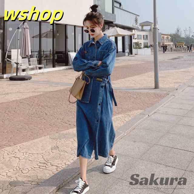 家中時間充実化 多機能デザイン 2way 軽量仕様 アシンメトリー デニムコート 長 かっこいい 個性的 アウター デニムブルー 今だけ SNS話題 デニムワンピース 】ロングコート ワンピース 【wshop レディース 数量限定入荷