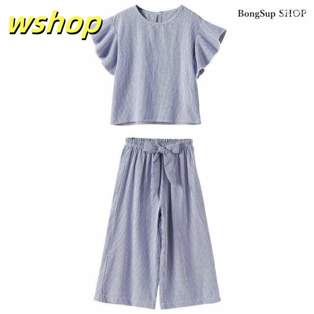 レビュー高評価商品 ギフトにも最適 通学着 【wshop 2点セット 売上急増中 上下セット 在庫わずか 春夏着 袖なし 可愛い Tシャツ 女の子 】子供服 キッズ 韓国子供服 小学生 コットンパンツ 長ズボン 新登場 おしゃれ セットアップ 数量限定入荷_4
