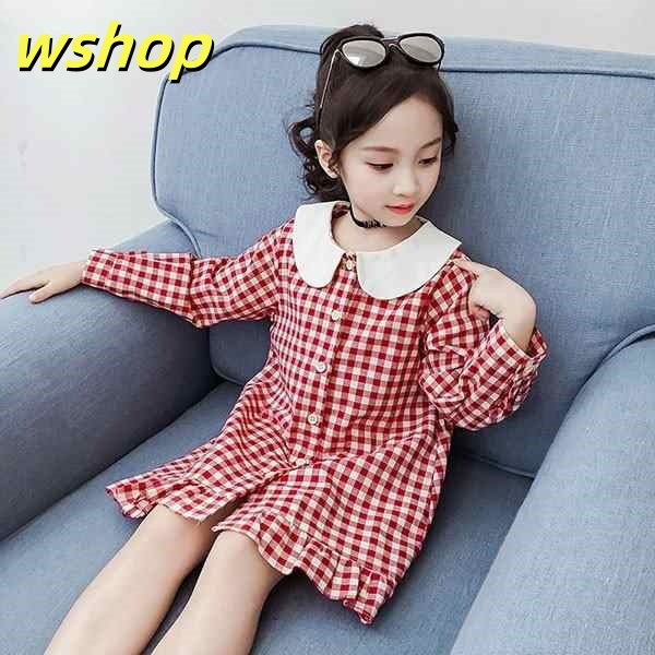 秋の新作特集 ギフトにも最適 おしゃれ ジュニア カジュアル 韓国子供服 新品 【wshop 売上急増中 子供ドレス 女の子 チェック柄 可愛い 秋着 人気急上昇 キッズ ワンピース 在庫わずか 】子供服 膝丈ワンピース 結婚式 dress 長袖 送料無料実施中
