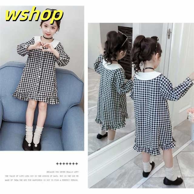 秋の新作特集 ギフトにも最適 おしゃれ ジュニア カジュアル 韓国子供服 新品 【wshop 売上急増中 子供ドレス 女の子 チェック柄 可愛い 秋着 人気急上昇 キッズ ワンピース 在庫わずか 】子供服 膝丈ワンピース 結婚式 dress 長袖 送料無料実施中_4