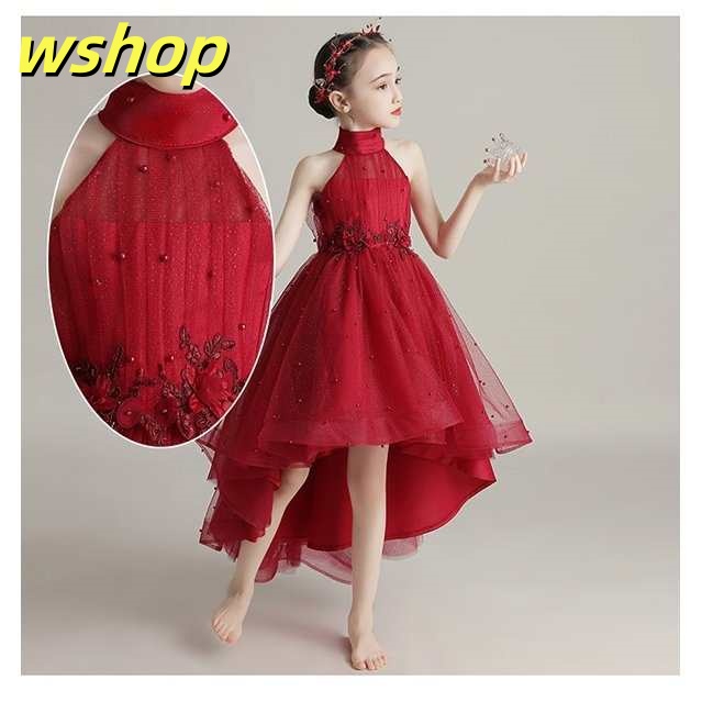 レビュー高評価商品 ギフトにも最適 レビュー高評価 】キッズドレス 【wshop ショート丈 結婚式 ワンピース 今だけ ホルターネック 即納OK お姫様 フォーマル ピアノ発表会 女の子 子供ドレス フィッシュテール 数量限定入荷_3