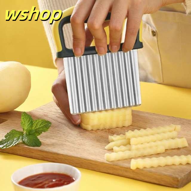 【wshop 】ポテトカッター じゃがいも 多機能 波切り 野菜 ポテトカッター ナイフ 【収納ケース付き】波型カッター 波型 【収納ケース付き】波型カッター ポテトスライサー カッター波型 料理 安全 便利 調理器具 滑り止め 台所 キッチン 野菜カッター