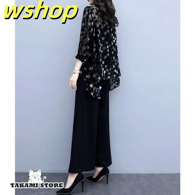 季節限定アイテム 多機能デザイン 【wshop ドレス 結婚式 在庫わずか 袖あり 黒 ランキング常連 話題商品 ワイドパンツ お呼ばれ 大 体型カバー パンツ セットアップ 長袖 韓国 ゆったり パーティードレス 】パンツドレス 数量限定入荷_6