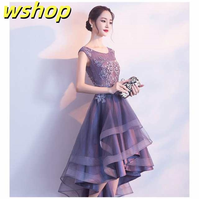 生活快適特集 毎日使える便利品 紫 【wshop ロングドレス 】パーティー