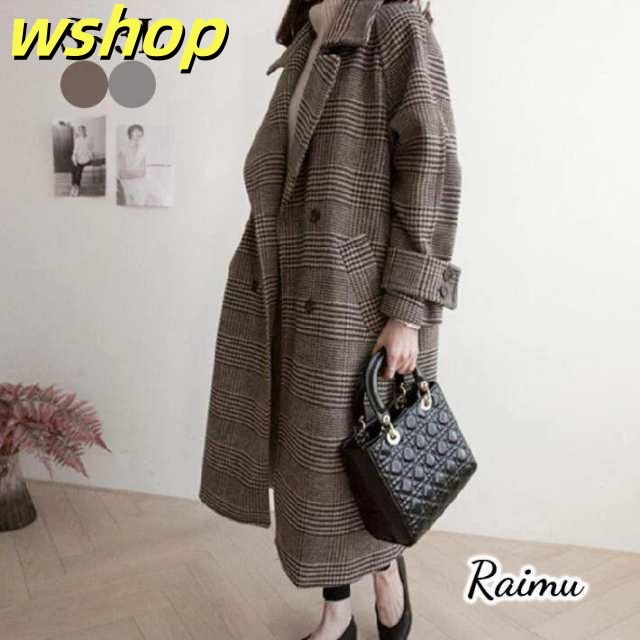 売れ筋アイテム ギフトにも最適 即納OK コート 春秋冬 千鳥柄 ランキング常連 大きいサイズ チェスターコート 今だけ 【wshop ロングコート アウター ゆったり ジャケット 】コート レディース グレンチェック チェック柄 お買い得プライス