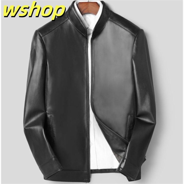 秋の新作特集 品質安心 高級品 ラム皮 【wshop レビュー高評価 ジャンパー ジャケット リアルレザー スタジアム 通勤 秋冬 新登場 】本革 真冬 スタジャン 防寒 スタイリッシュ ハーフ 男性 今だけ 数量限定入荷