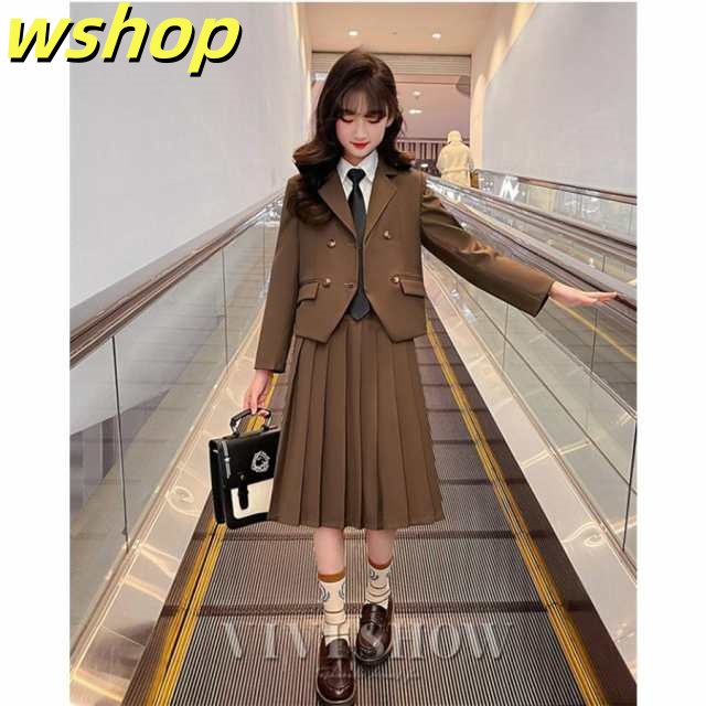 家中時間充実化 毎日使える便利品 【wshop SNS話題 フォーマルスーツ 入学式 】卒業式 女の子 ジャケット キッズ ネクタイ付き スーツ 在庫わずか フォーマル スカート 卒園式 話題商品 セットアップ 子供服 お買い得プライス_1