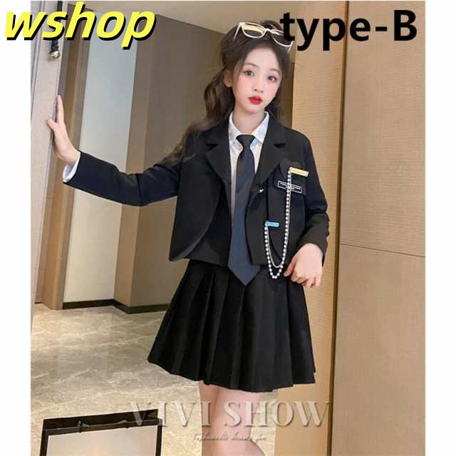 家中時間充実化 毎日使える便利品 【wshop SNS話題 フォーマルスーツ 入学式 】卒業式 女の子 ジャケット キッズ ネクタイ付き スーツ 在庫わずか フォーマル スカート 卒園式 話題商品 セットアップ 子供服 お買い得プライス_16