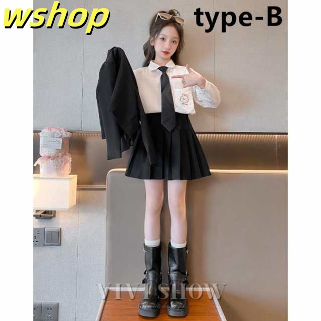 家中時間充実化 毎日使える便利品 【wshop SNS話題 フォーマルスーツ 入学式 】卒業式 女の子 ジャケット キッズ ネクタイ付き スーツ 在庫わずか フォーマル スカート 卒園式 話題商品 セットアップ 子供服 お買い得プライス_18