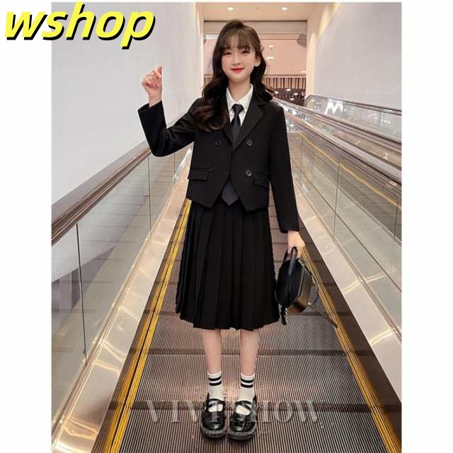 家中時間充実化 毎日使える便利品 【wshop SNS話題 フォーマルスーツ 入学式 】卒業式 女の子 ジャケット キッズ ネクタイ付き スーツ 在庫わずか フォーマル スカート 卒園式 話題商品 セットアップ 子供服 お買い得プライス_8