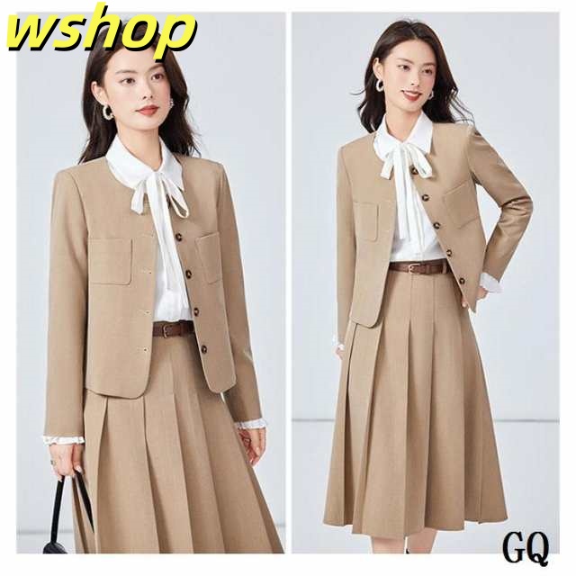 注目ランキング上位 品質安心 ノーカラージャケット 今だけ 春 レディース フレアスカート 【wshop セレモニースーツ 】セットアップ 秋 2点セット 新登場 スカート 売上急増中 冬 スカー ジャケット ママスーツ プリーツスカート 即納対応中_2