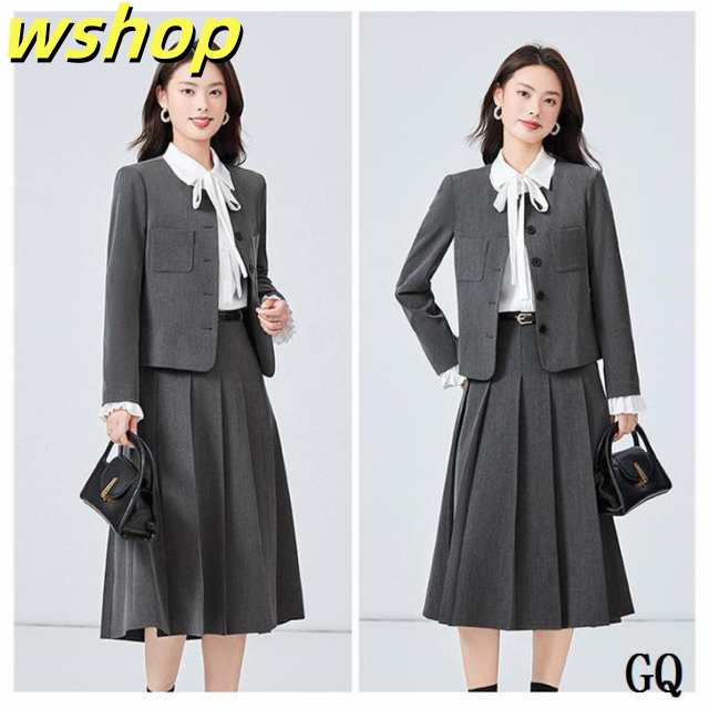 注目ランキング上位 品質安心 ノーカラージャケット 今だけ 春 レディース フレアスカート 【wshop セレモニースーツ 】セットアップ 秋 2点セット 新登場 スカート 売上急増中 冬 スカー ジャケット ママスーツ プリーツスカート 即納対応中_5