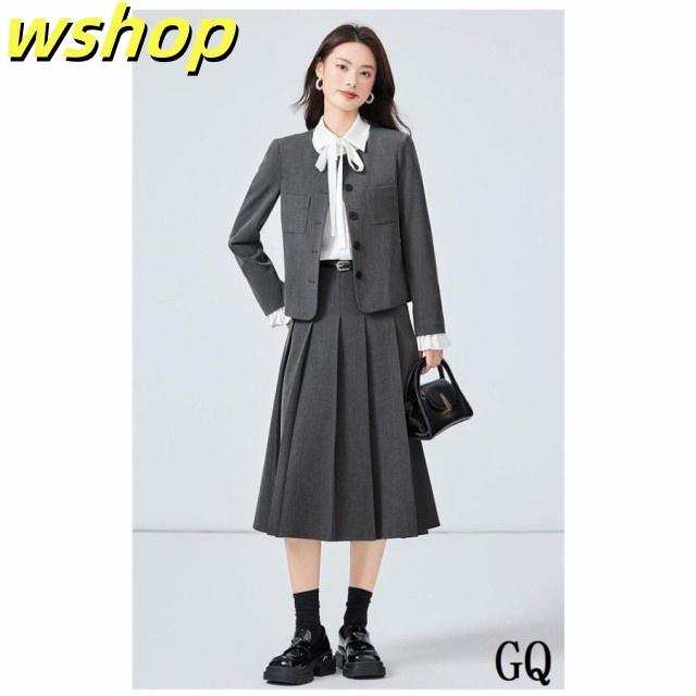 注目ランキング上位 品質安心 ノーカラージャケット 今だけ 春 レディース フレアスカート 【wshop セレモニースーツ 】セットアップ 秋 2点セット 新登場 スカート 売上急増中 冬 スカー ジャケット ママスーツ プリーツスカート 即納対応中_7