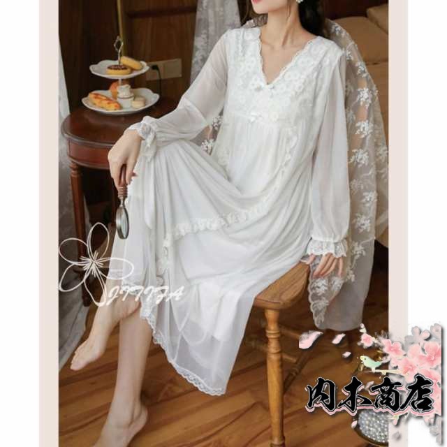 売上急増中 即納OK レディース 在庫限りの大特価 店長太鼓判 夏用 レースパジャマ 姫系ネグリジェ 長袖 ネグリジェ 部屋着 ロング パジャマ 今だけ ルームウェア ワンピース 可愛い ナイトウェア 即納対応中