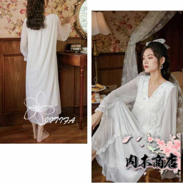 売上急増中 即納OK レディース 在庫限りの大特価 店長太鼓判 夏用 レースパジャマ 姫系ネグリジェ 長袖 ネグリジェ 部屋着 ロング パジャマ 今だけ ルームウェア ワンピース 可愛い ナイトウェア 即納対応中