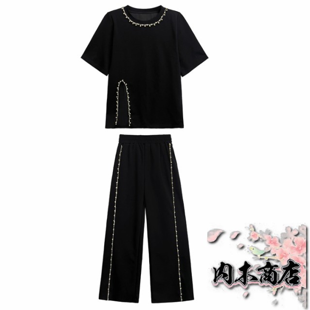 新登場 シンプル レディース SNS話題 パール付き 半袖 とらみ ロング セットアップ 敬老の日 プリント トップス ストレッチ カジュアル プレゼント モード系 パンツスーツ パンツ 上品 変形 Tシャツ 個性的 夏 2点セット ワイドパンツ 新登場 SNS話題 送料無料 パール付き 半袖 とらみ ロング シンプル