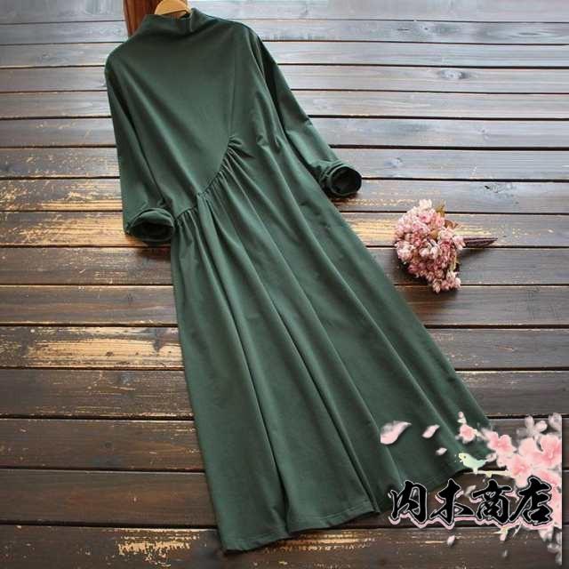 話題商品 ランキング常連 レディース 生活快適特集 毎日使える便利品 ワンピース ロング丈 長袖 秋冬 Aライン 無地 50代 ハイネック 今だけ 40代 冬 フォーマル きれいめ 秋 綿 送料無料