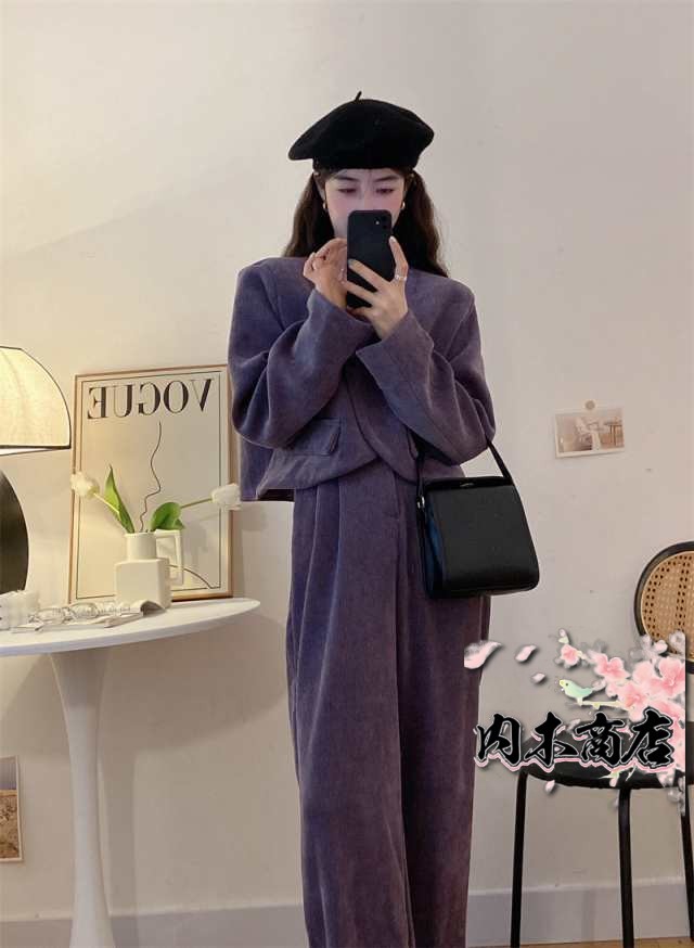 注目ランキング上位 レビュー高評価 数量限定入荷 レディース 店長太鼓判 今だけ 収納便利 ツータック スエード調 長袖 パンツ セットアップ 無地 ワイド ツーピースノーカラー 上下セット ツーピース スリム スーツ